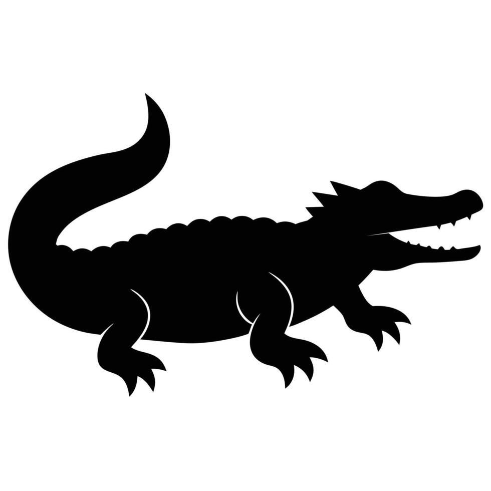 Abstract Crocodile Silhouette Icon for Logo Design vector
