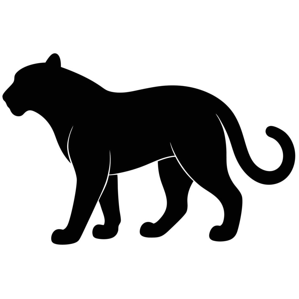 Bold panther silhouette art icon for dynamic designs and logos vector