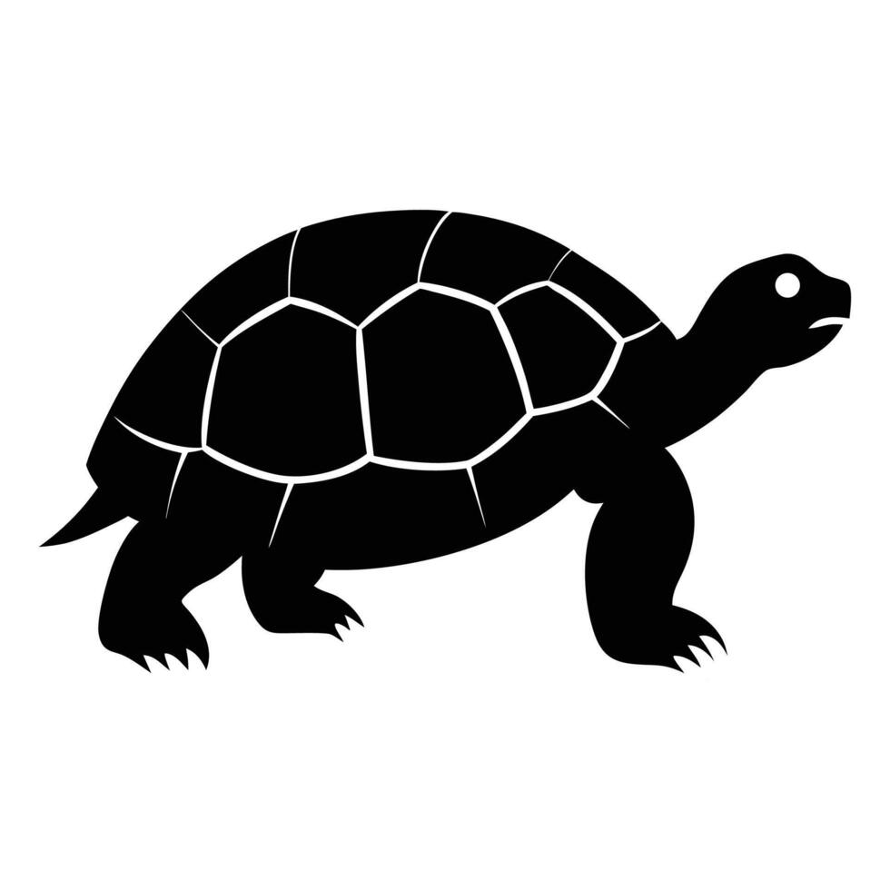 Bold Tortoise Silhouette Icon for Sustainable Nature Designs vector