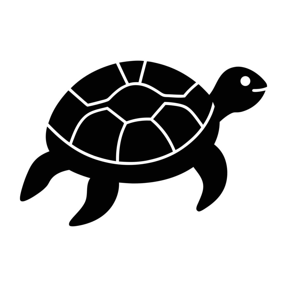 Peaceful Turtle Silhouette Icon for Wildlife Art Designs vector