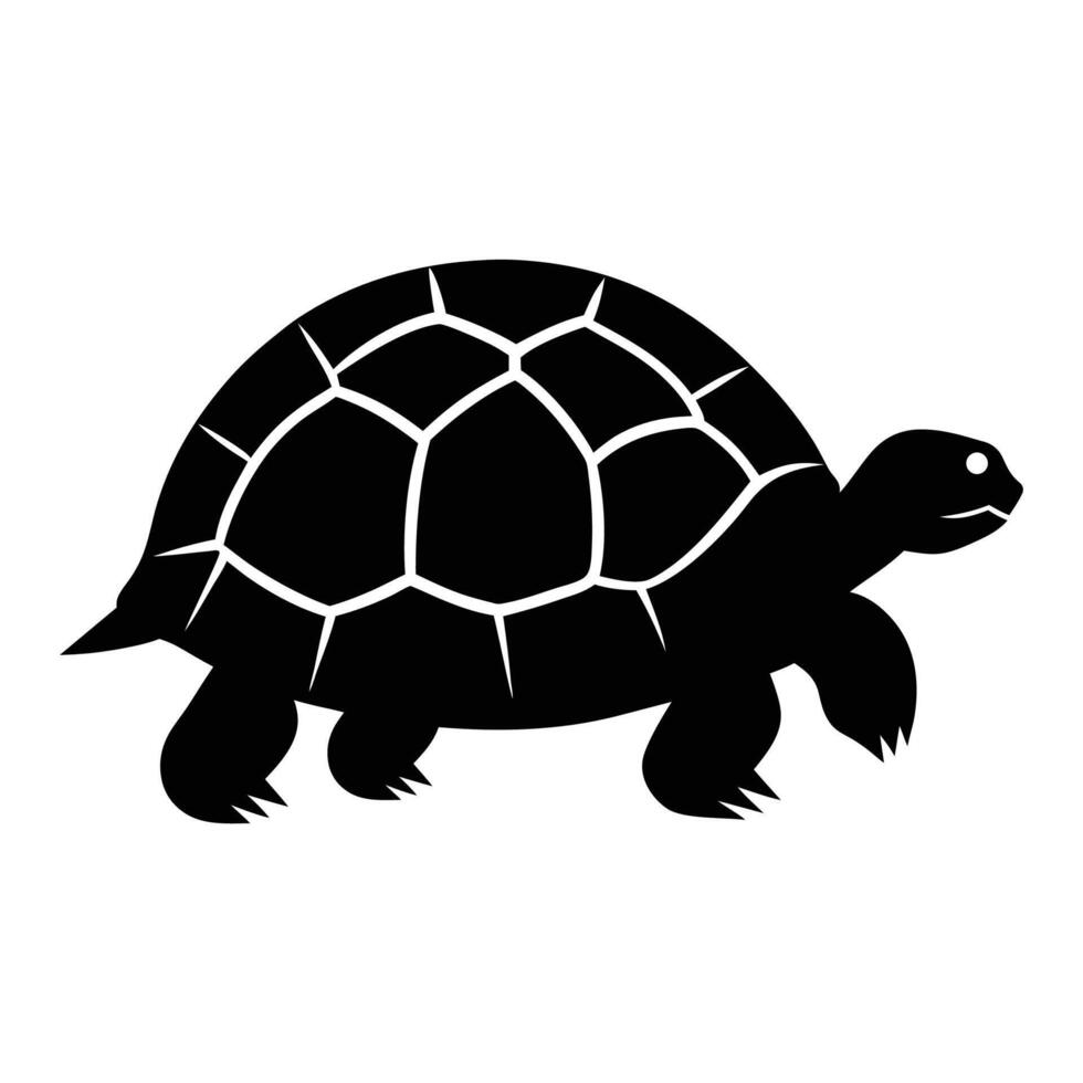 Detailed Tortoise Silhouette Icon for Wildlife and Nature Art vector
