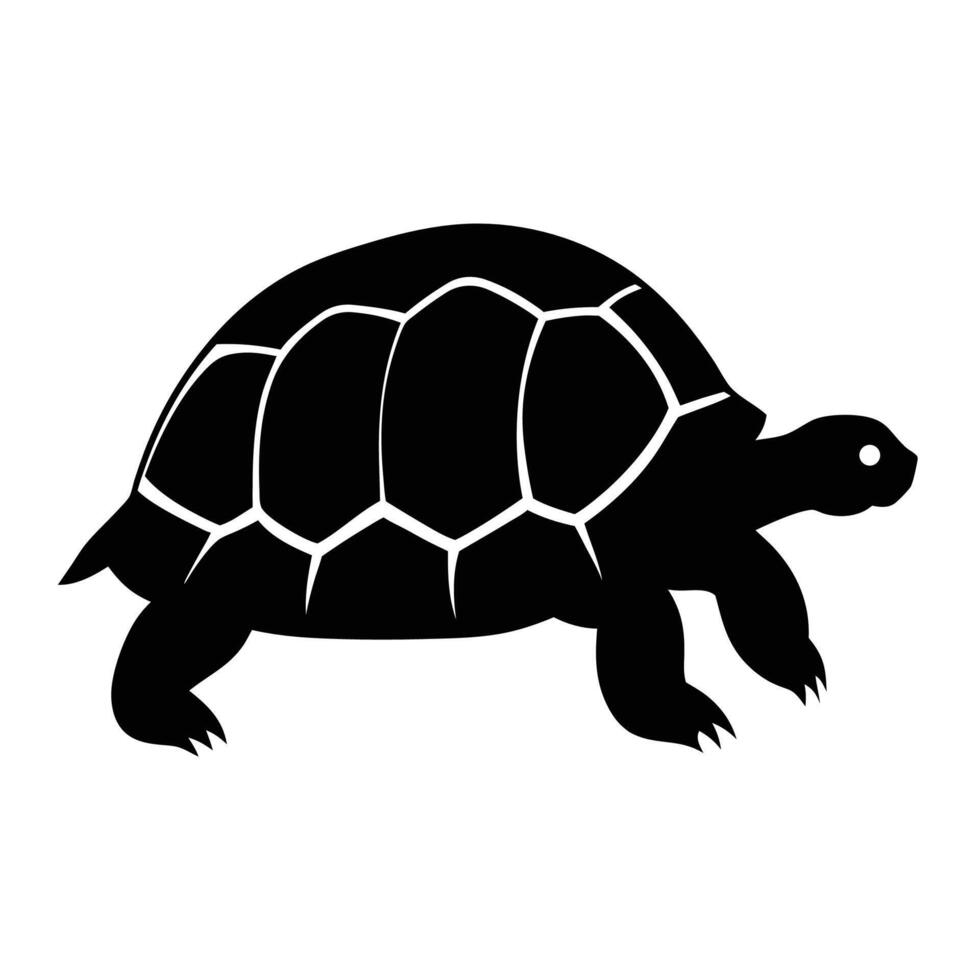 Elegant Tortoise Silhouette Icon for Nature and Wildlife Designs vector