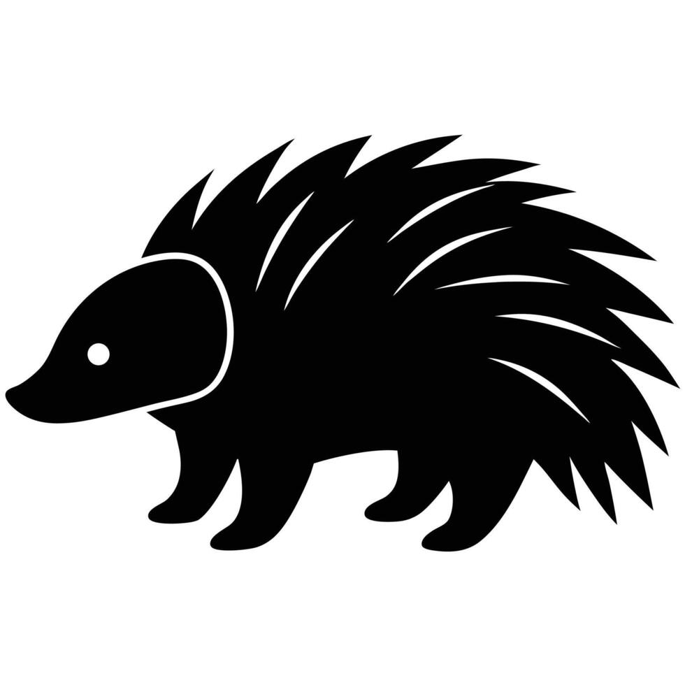 Stylized Porcupine Silhouette Icon for Creative Nature Art vector