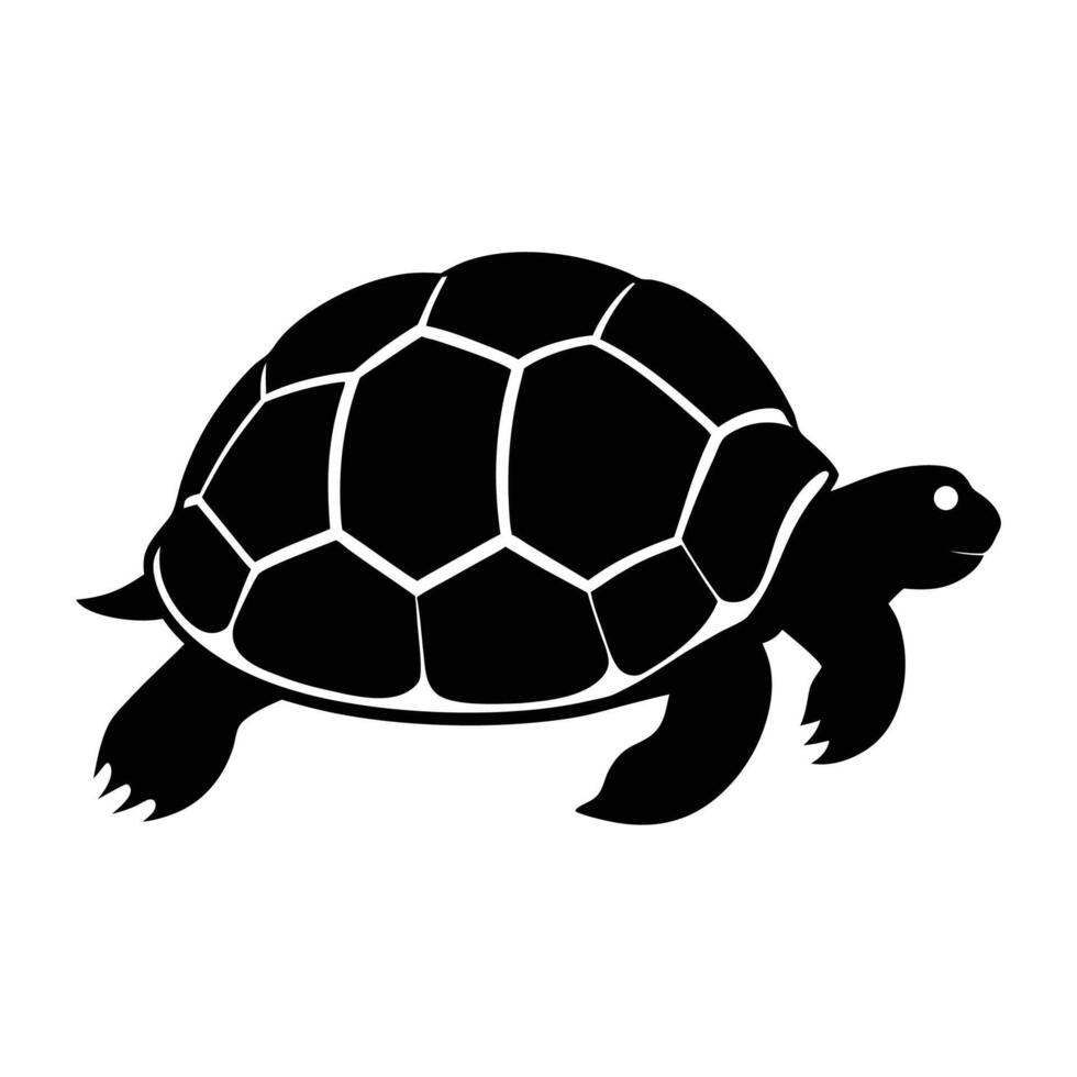 Sleek Tortoise Silhouette Icon for Eco friendly Art Designs vector