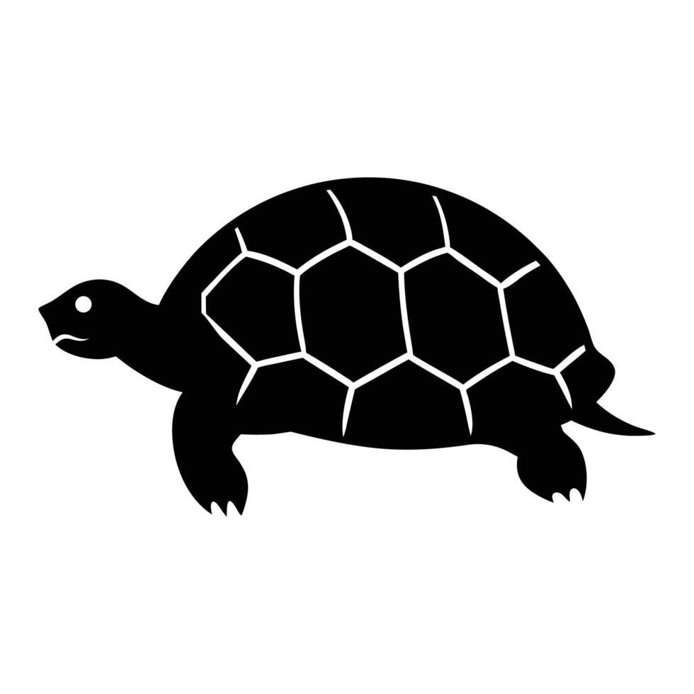 Minimal Tortoise Silhouette Icon for Nature and Conservation Art vector