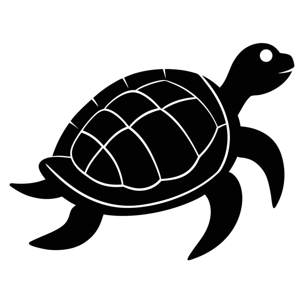 Minimal Turtle Silhouette Icon for Eco conscious Designs vector