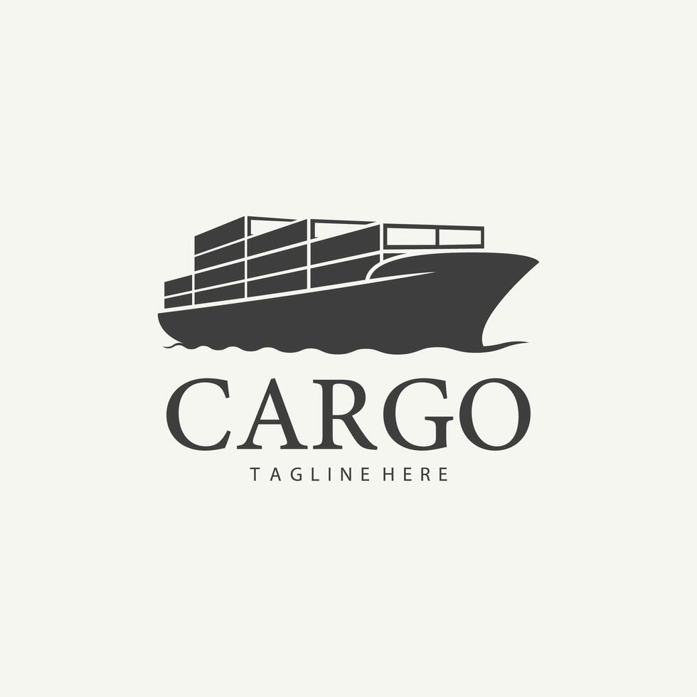 Cargo ship logo design vector