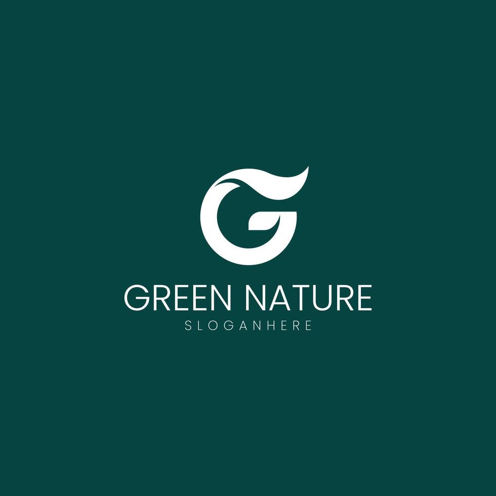 Green nature logo design vector