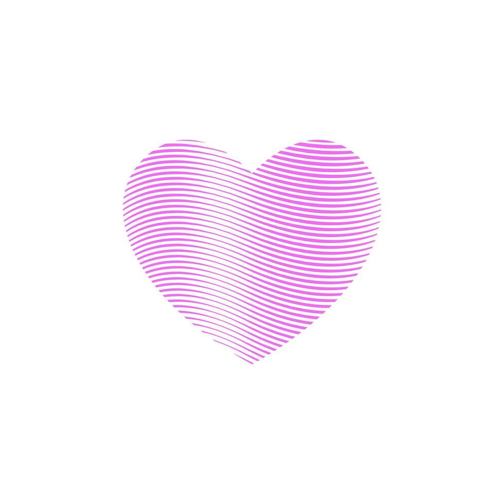 A pink heart shaped wave on a white background vector