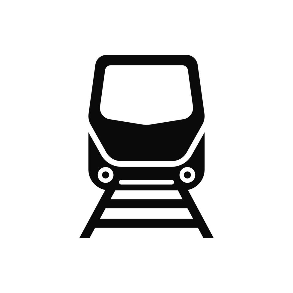 A black and white illustration of a train vector