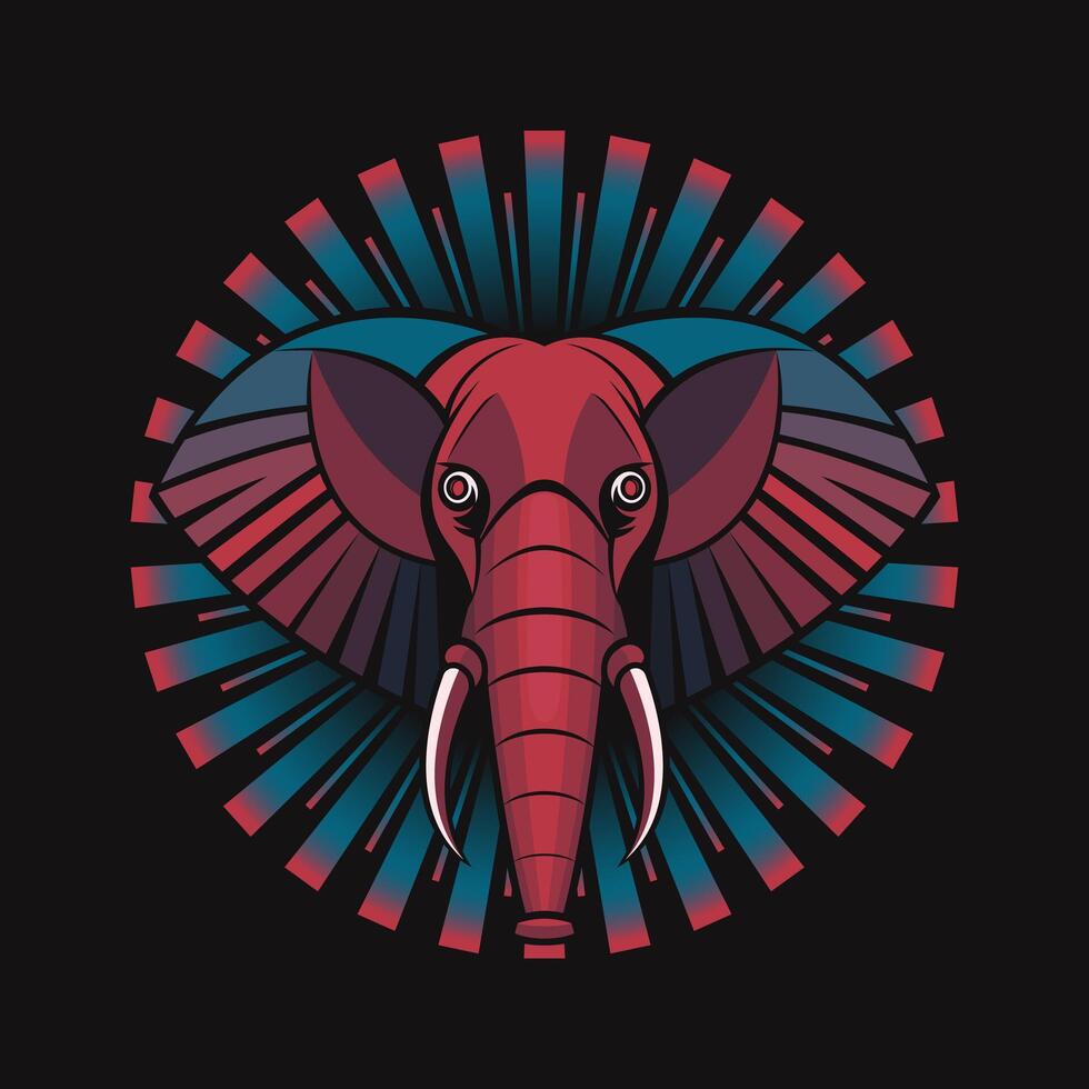 Elephant head gradient colorful design vector