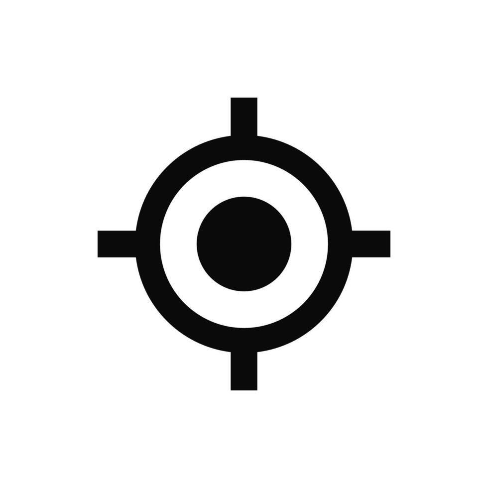 A black and white icon of a target vector