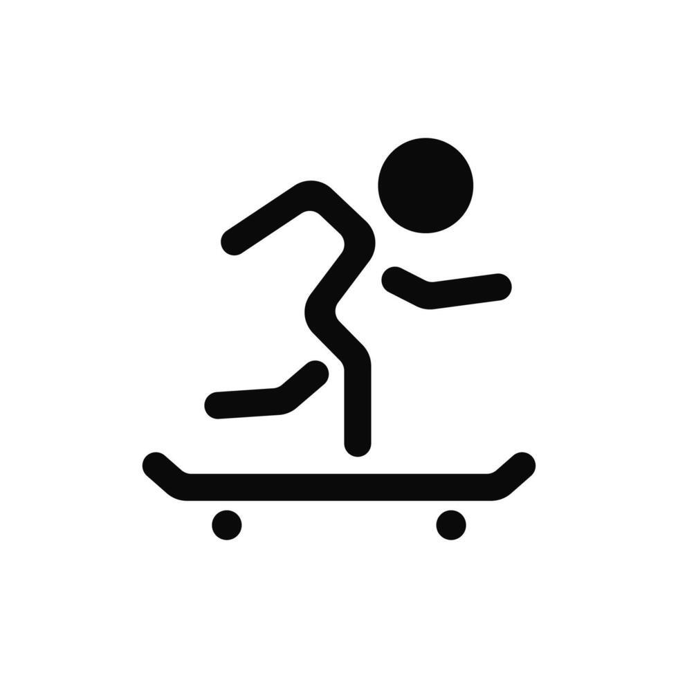 A black and white illustration of a man on a skateboard vector
