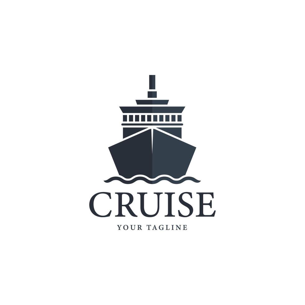 Cruise ship logo design template vector