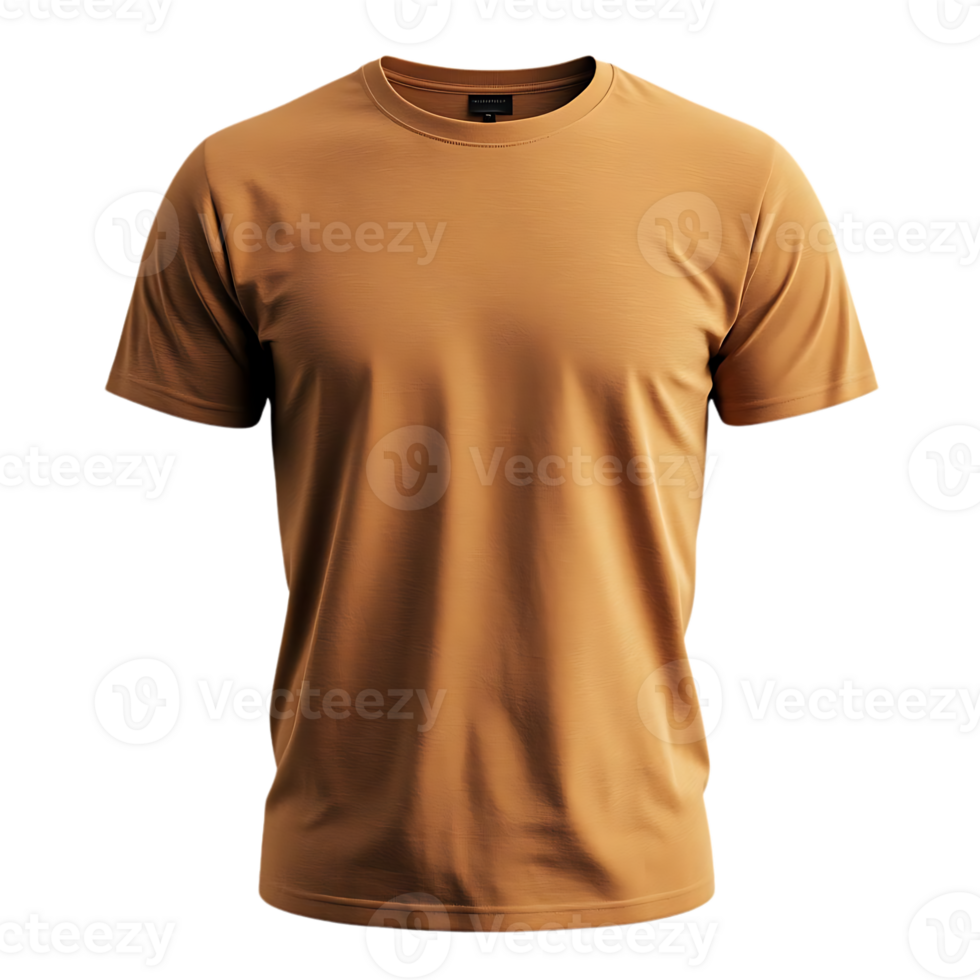 Create Stunning Designs on a Brown T-Shirt Mockup with Transparent Background png