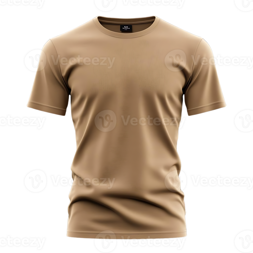 Create Tan T-Shirt Mockup with Transparent Background png