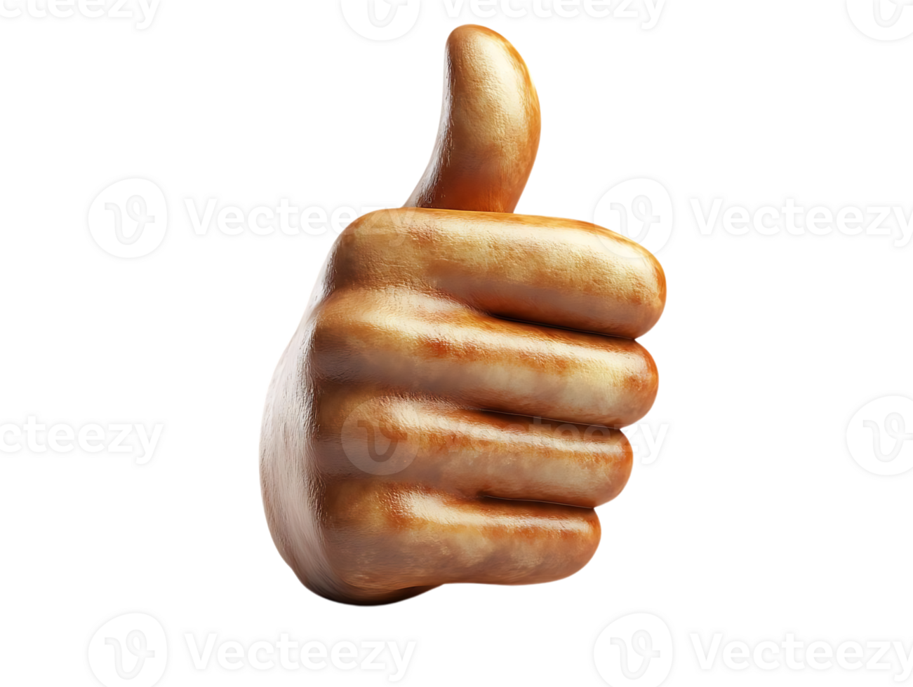Golden Hand Shows Thumbs Up, Transparent Background Image png