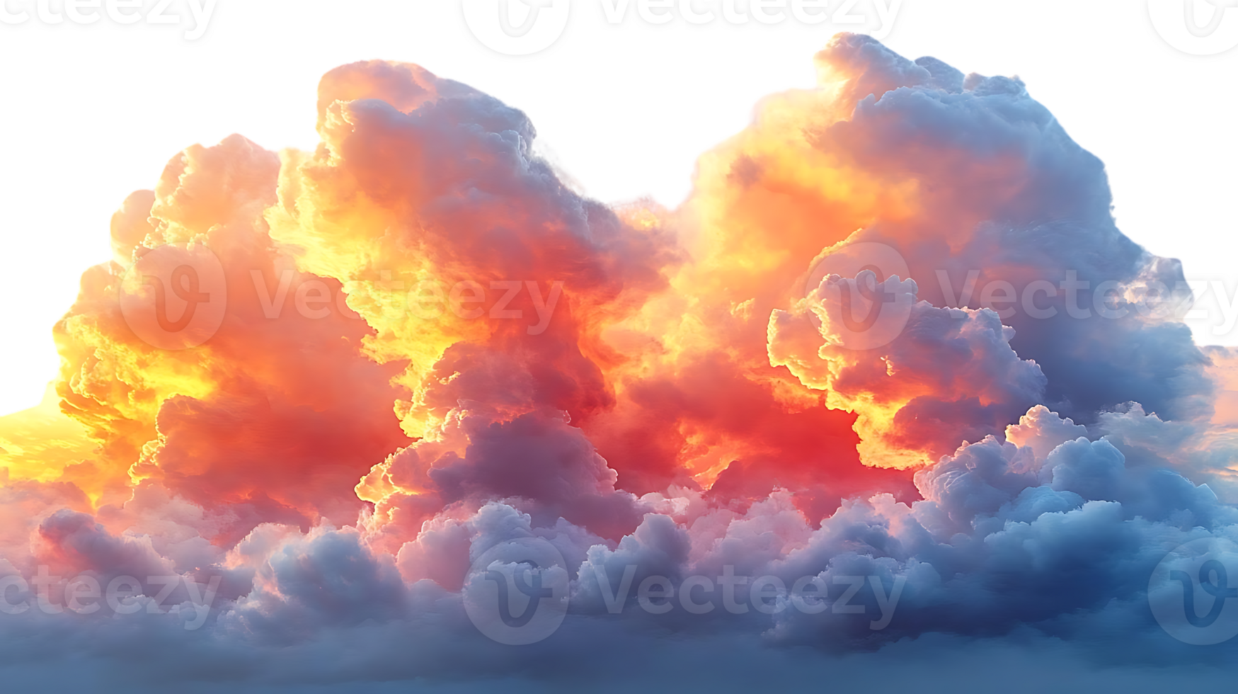 Fiery Clouds Ignite the Sky with Dramatic Hues, Transparent Background png