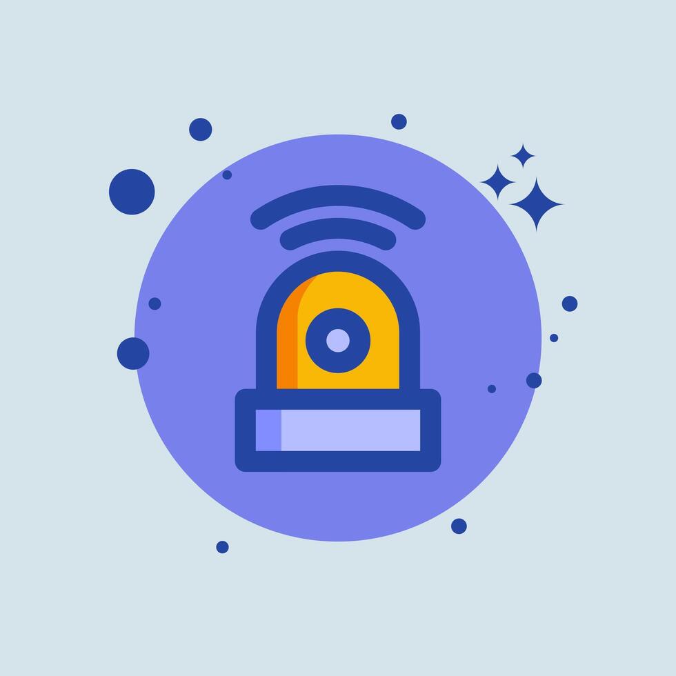 A blue and purple icon with a wifi signal vector
