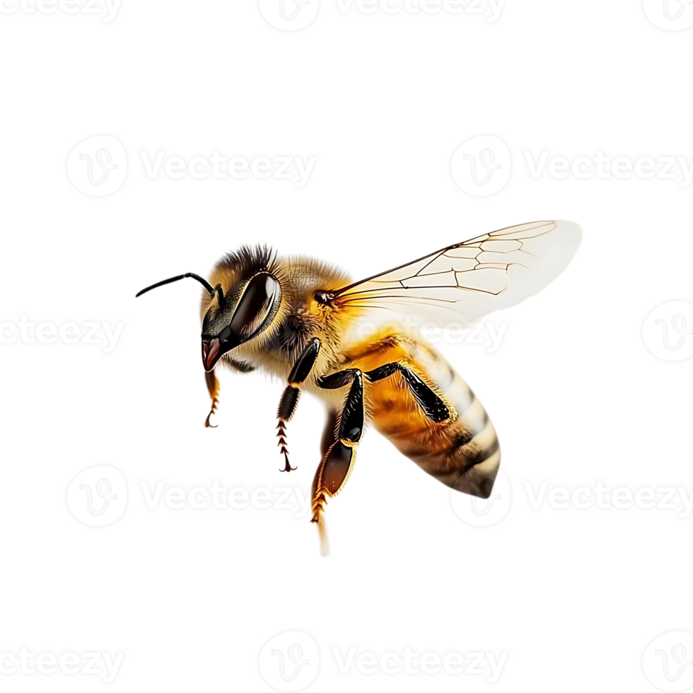 Honeybee in Flight, Transparent Background png