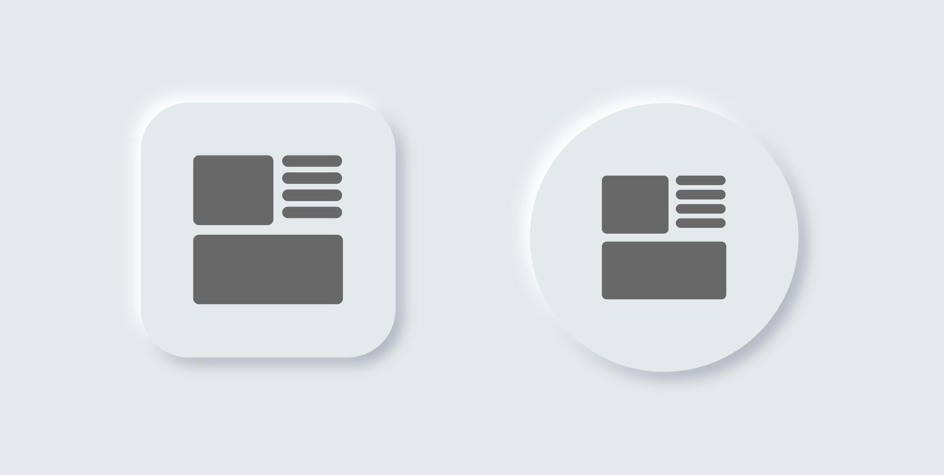 Two white buttons with different shapes on them vector