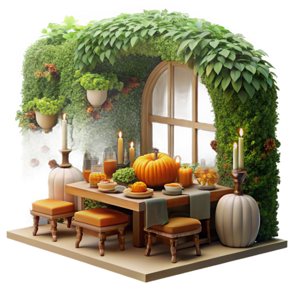 Autumn Harvest Table Setting A Cozy Fall Dinner png