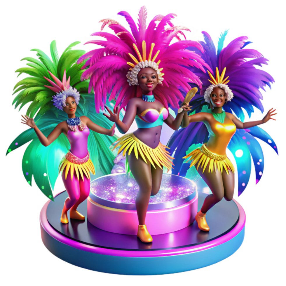 extraordinary abstract Samba Dancers, Carnival Costumes, Feathers, Celebration, Festive, Tropical, Dance, Music, Performance, Show exclusive png