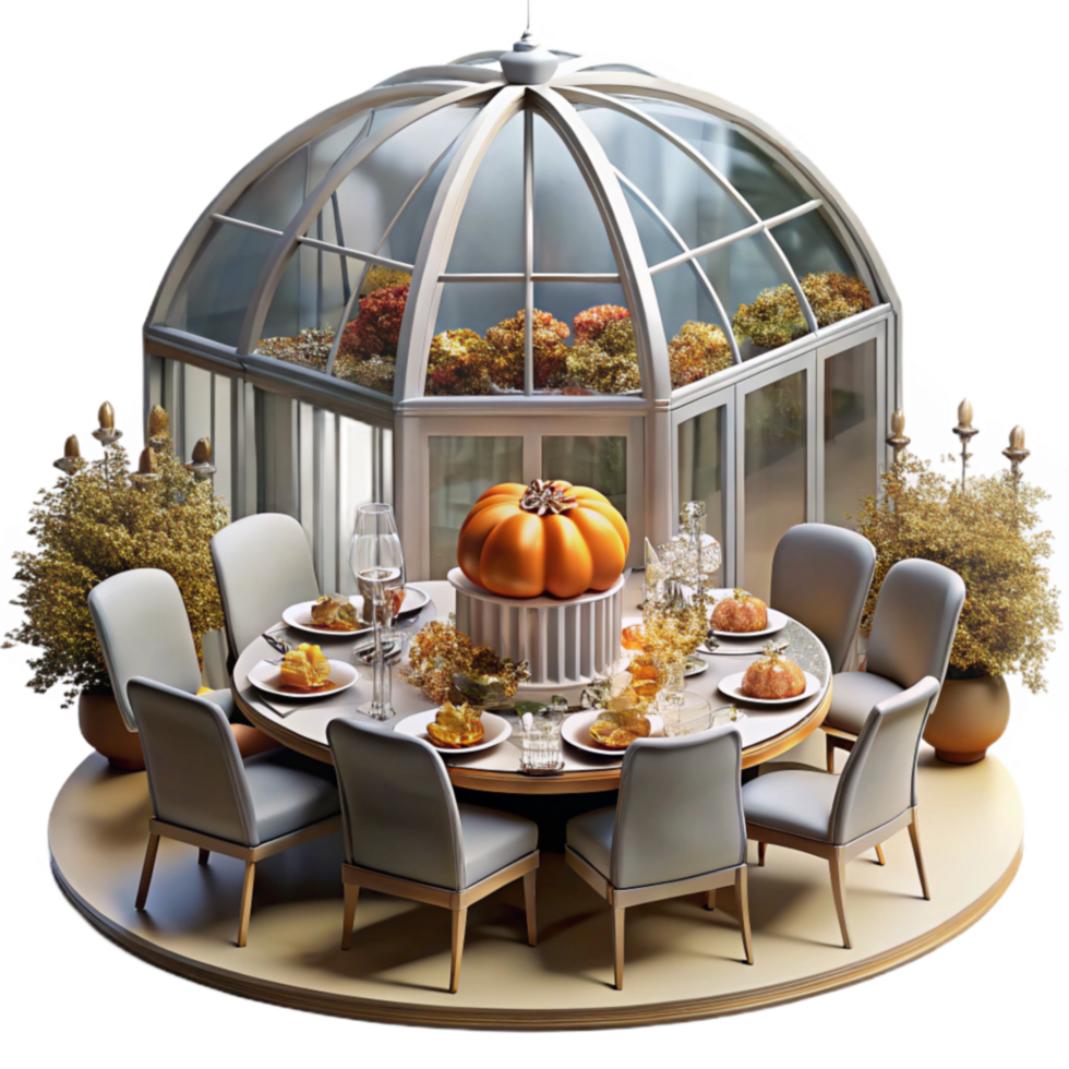 Autumn Harvest Greenhouse Dinner Party png