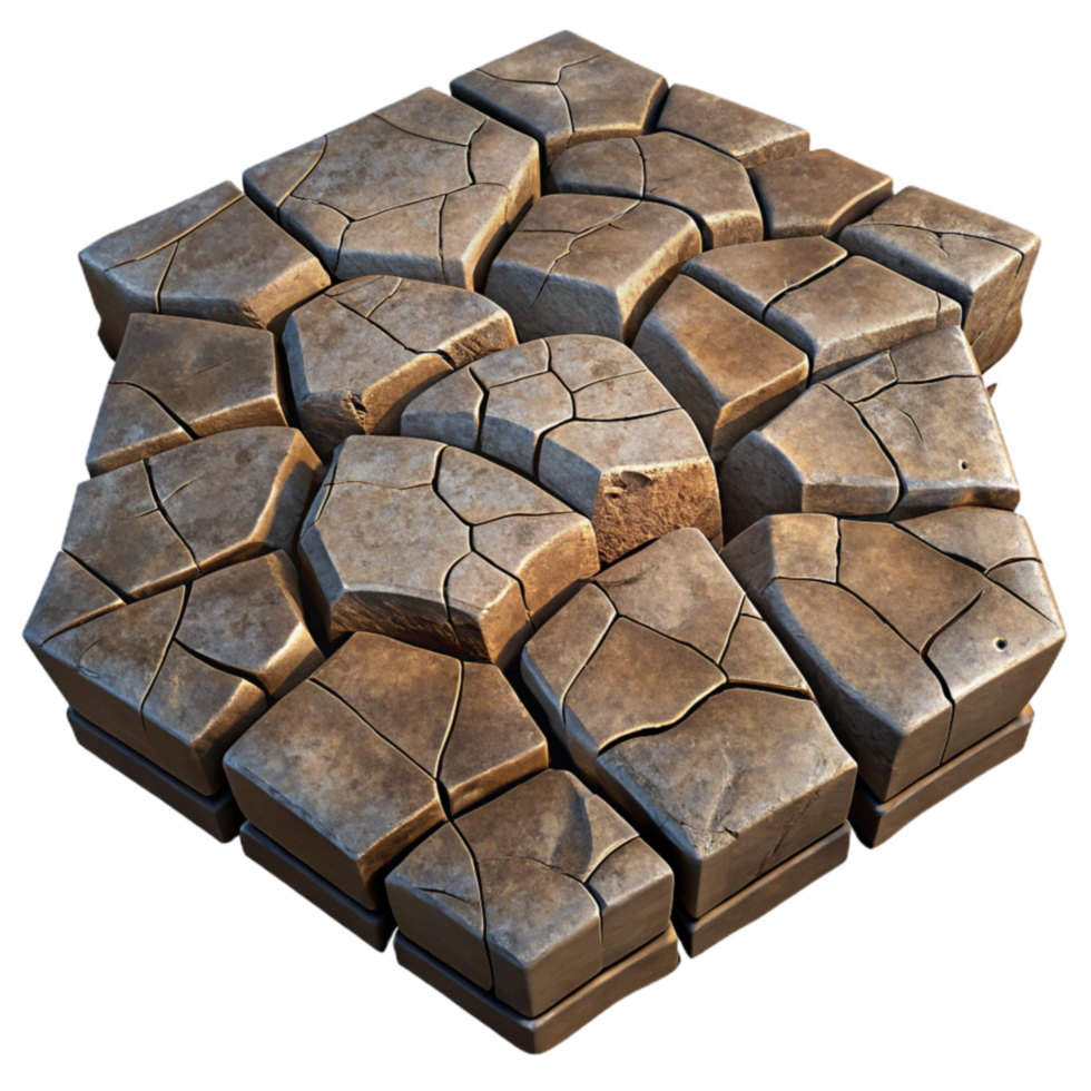 wonderful minimalist Cracked Stone Blocks Texture 3D Model Resource authentic png
