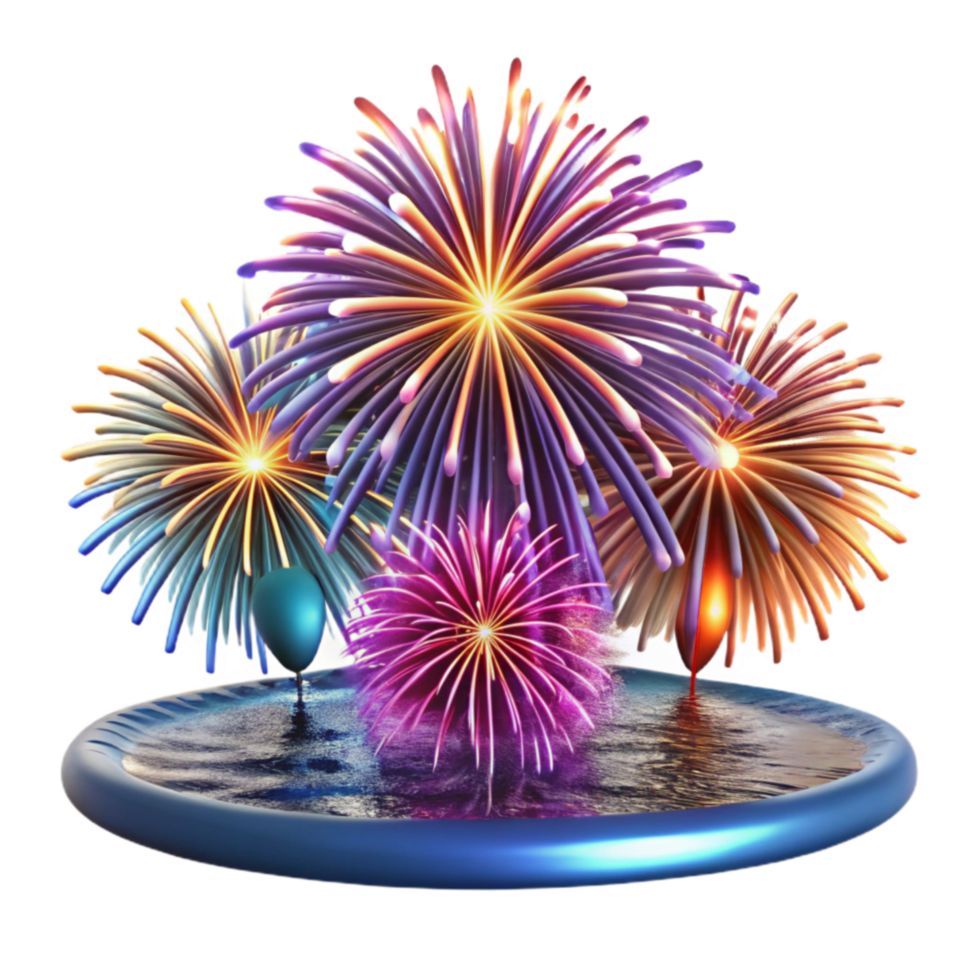 extraordinary artistic Festive Fireworks Display in Water original png