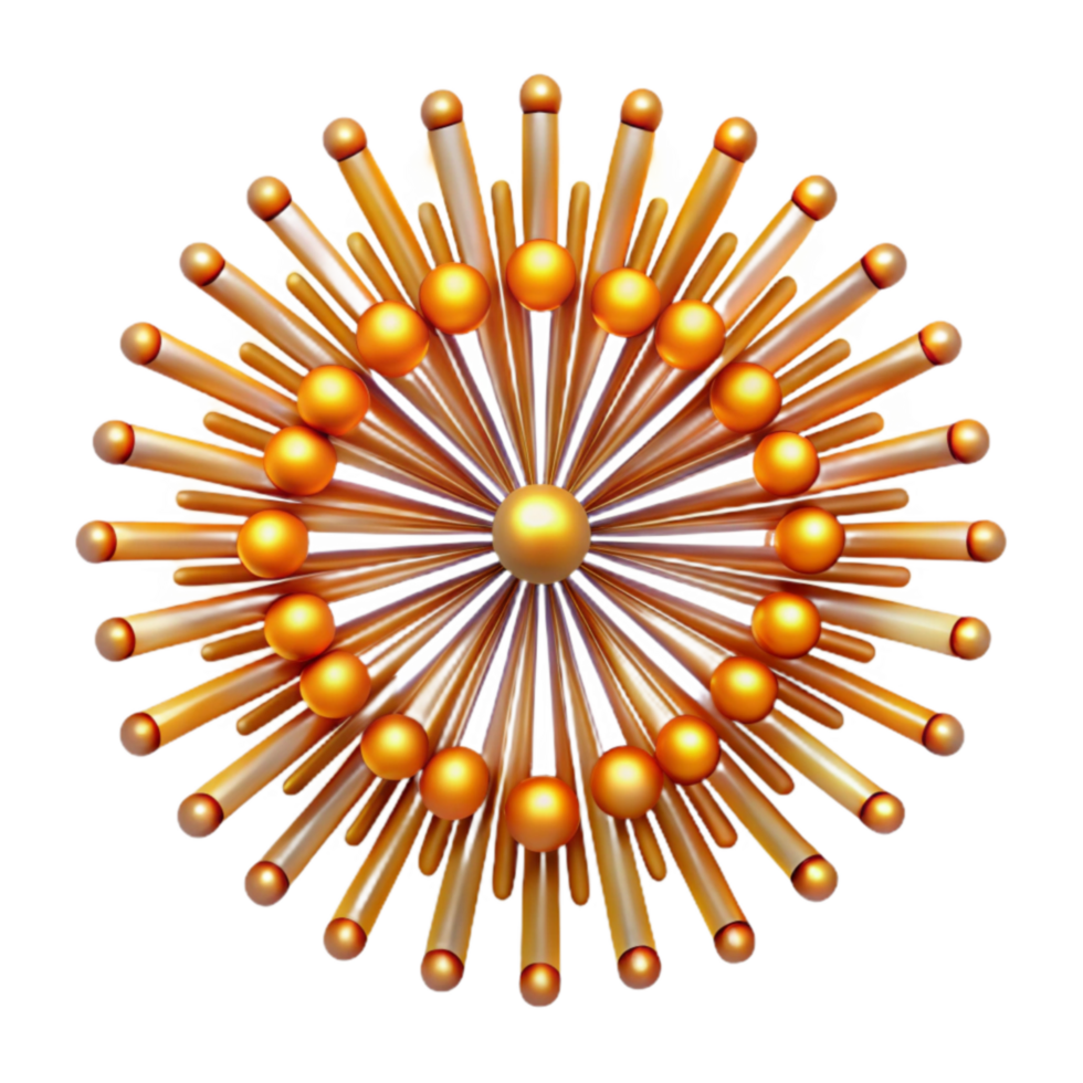 Abstract Golden Sphere and Cylinder Design png