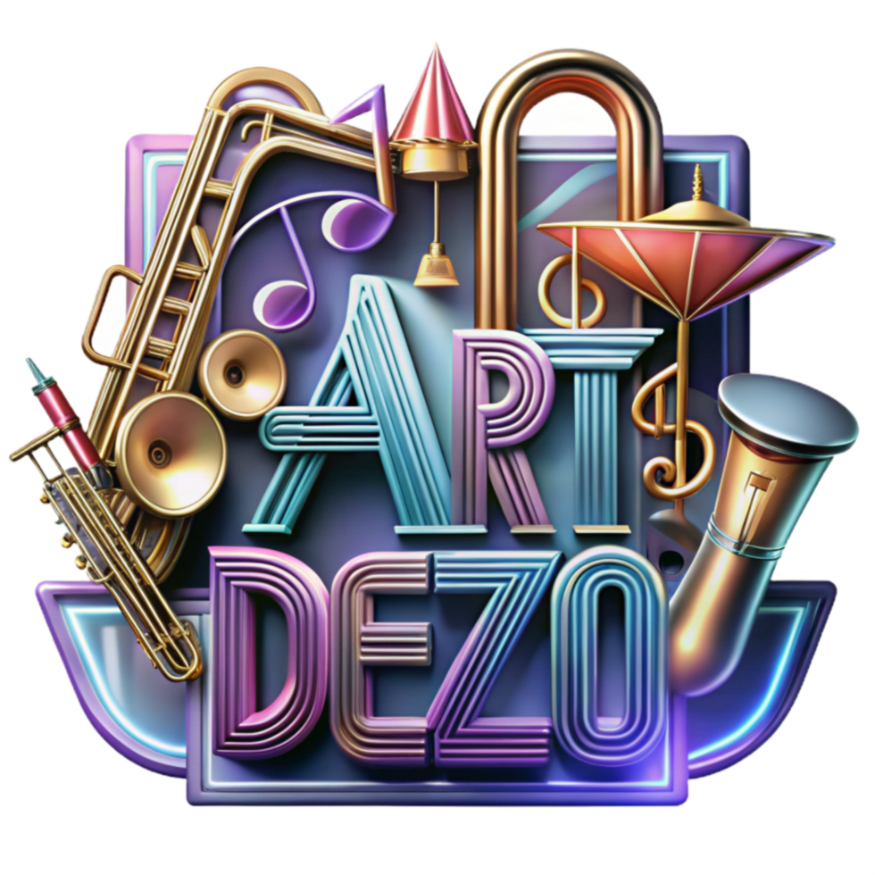 impressive classic Art Deco Style Music and Design detailed png