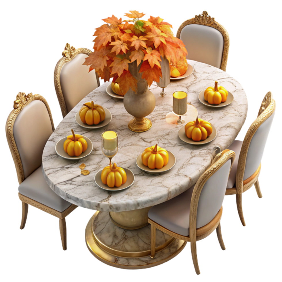 Autumn Harvest Table Setting Elegant Fall Decor png