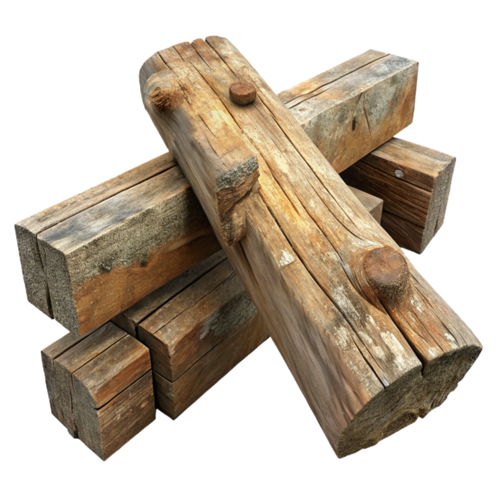 impressive rustic Weathered Timber Stack Rustic Wood Beams professional png