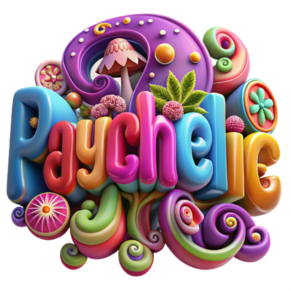 Psychedelic Art Colorful 3D Design png