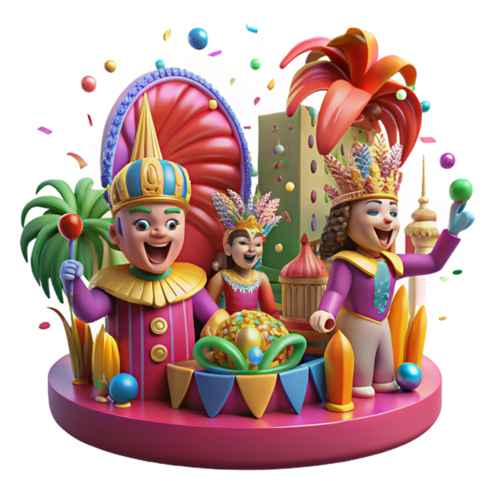 vibrant minimalist Vibrant Carnival Float Festive Parade Design authentic png
