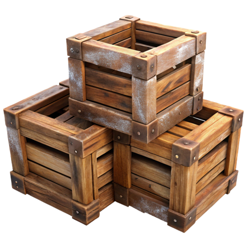 wonderful contemporary Rustic Wooden Crates Stackable Storage Boxes premium png