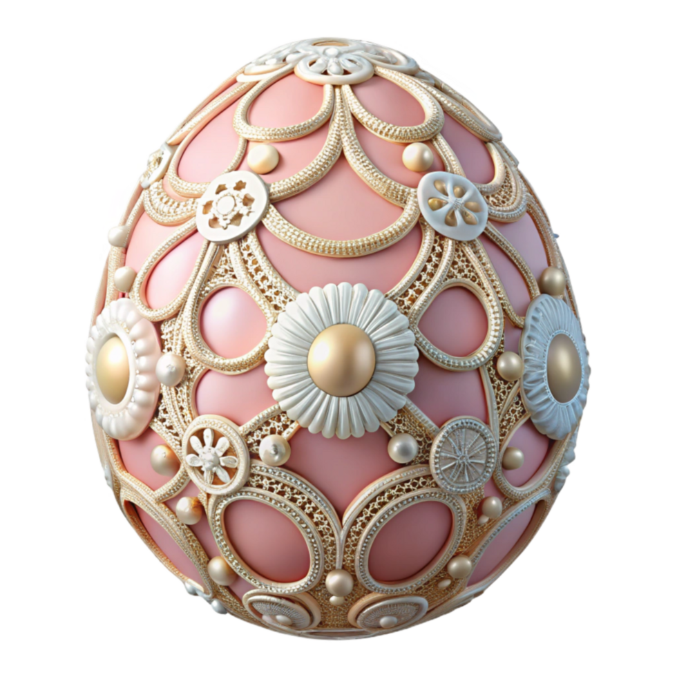 extraordinary contemporary Ornate Pink and Gold Easter Egg Design genuine png
