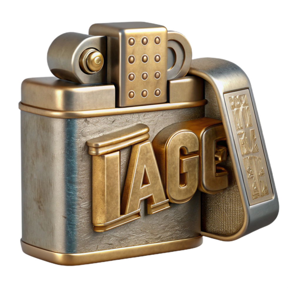 impressive abstract Vintage Lighter Age, Metal, Gold, Antique, Collectible, Retro, Design, Texture, Classic exclusive png