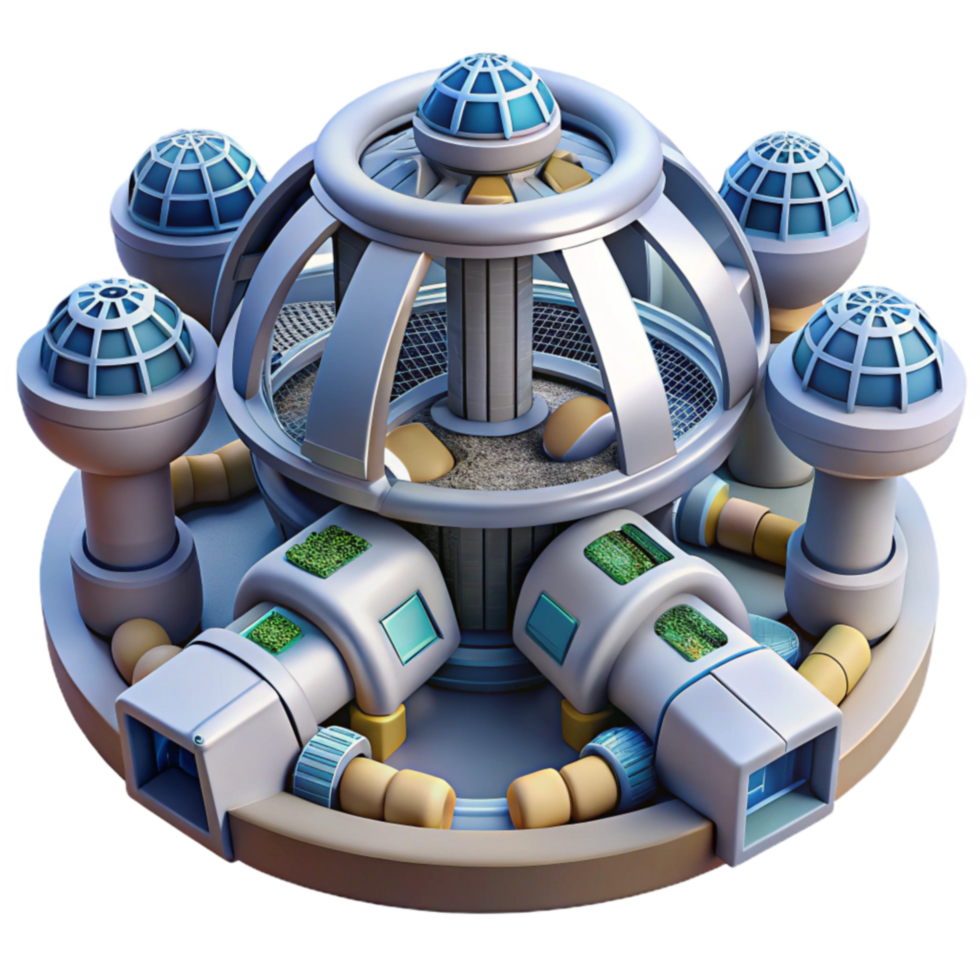 Futuristic Eco-Habitat Sustainable Dome City png