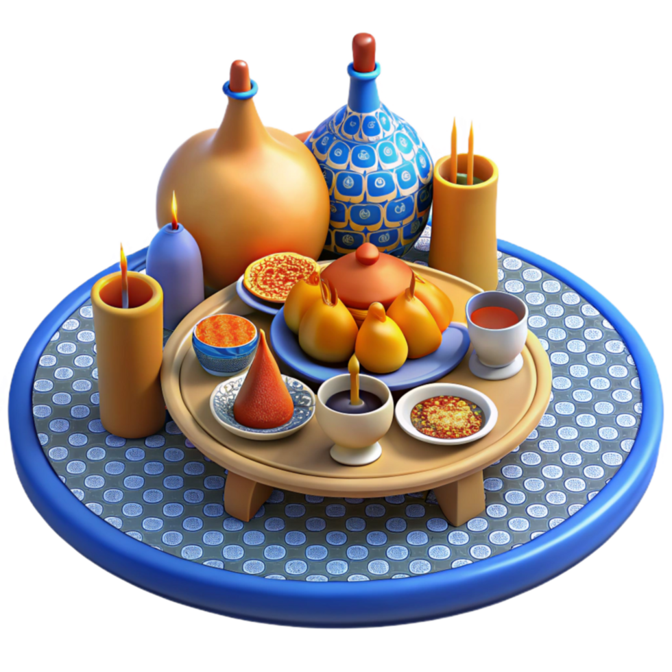 A Festive Table Setting with Traditional Dishes png