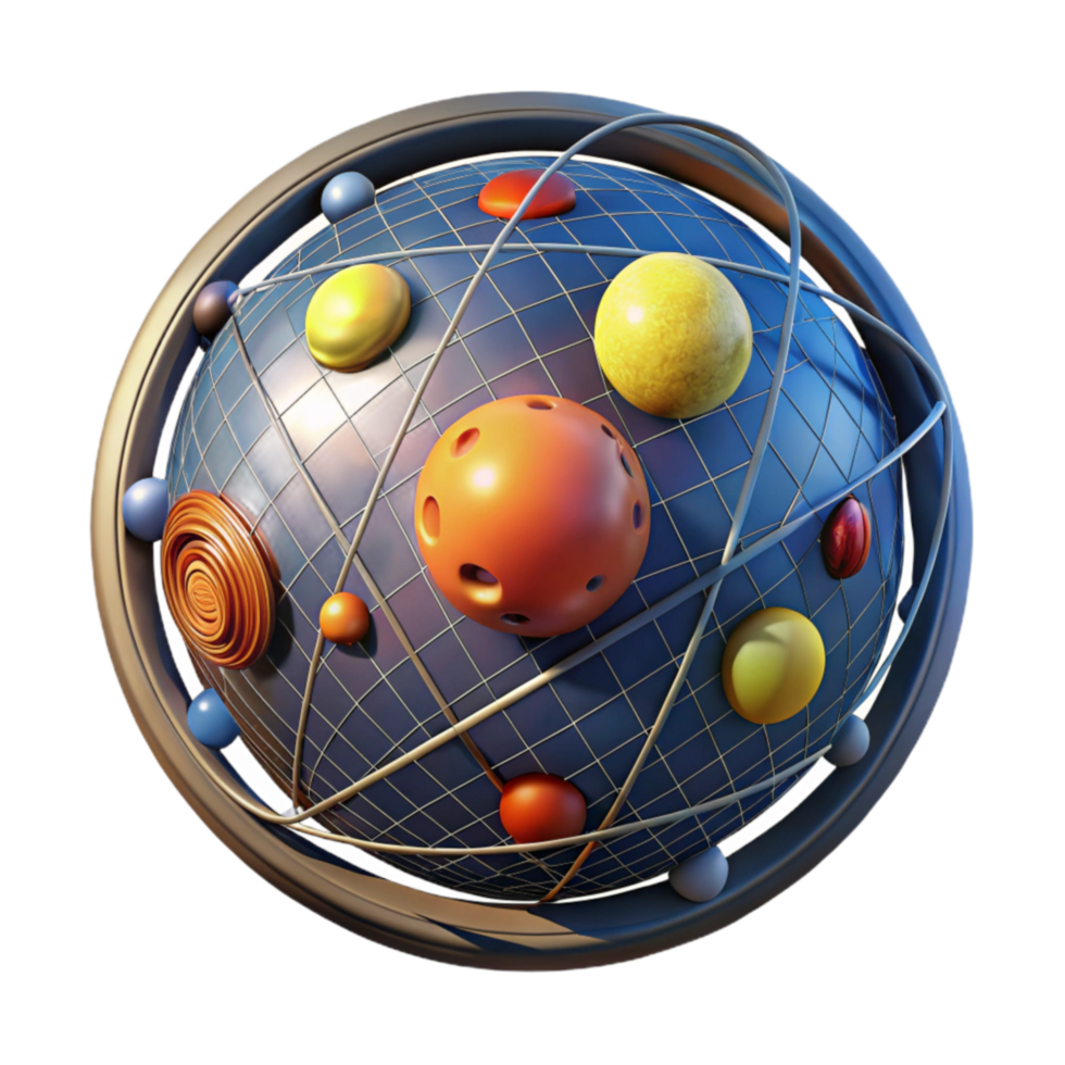 extraordinary minimalist Atomic Structure Exploring Subatomic Particles and Orbits high quality png