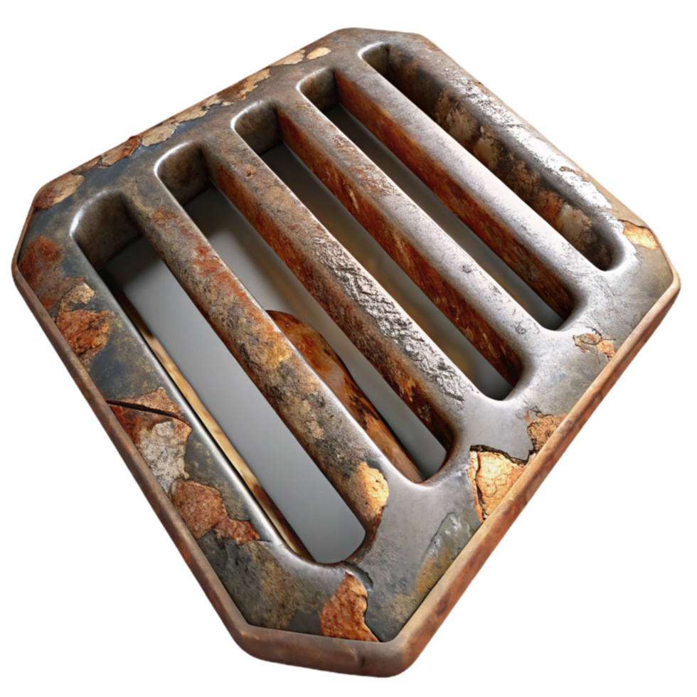 serene vintage Rusty Metal Grate Texture, Detail, and Decay high quality png