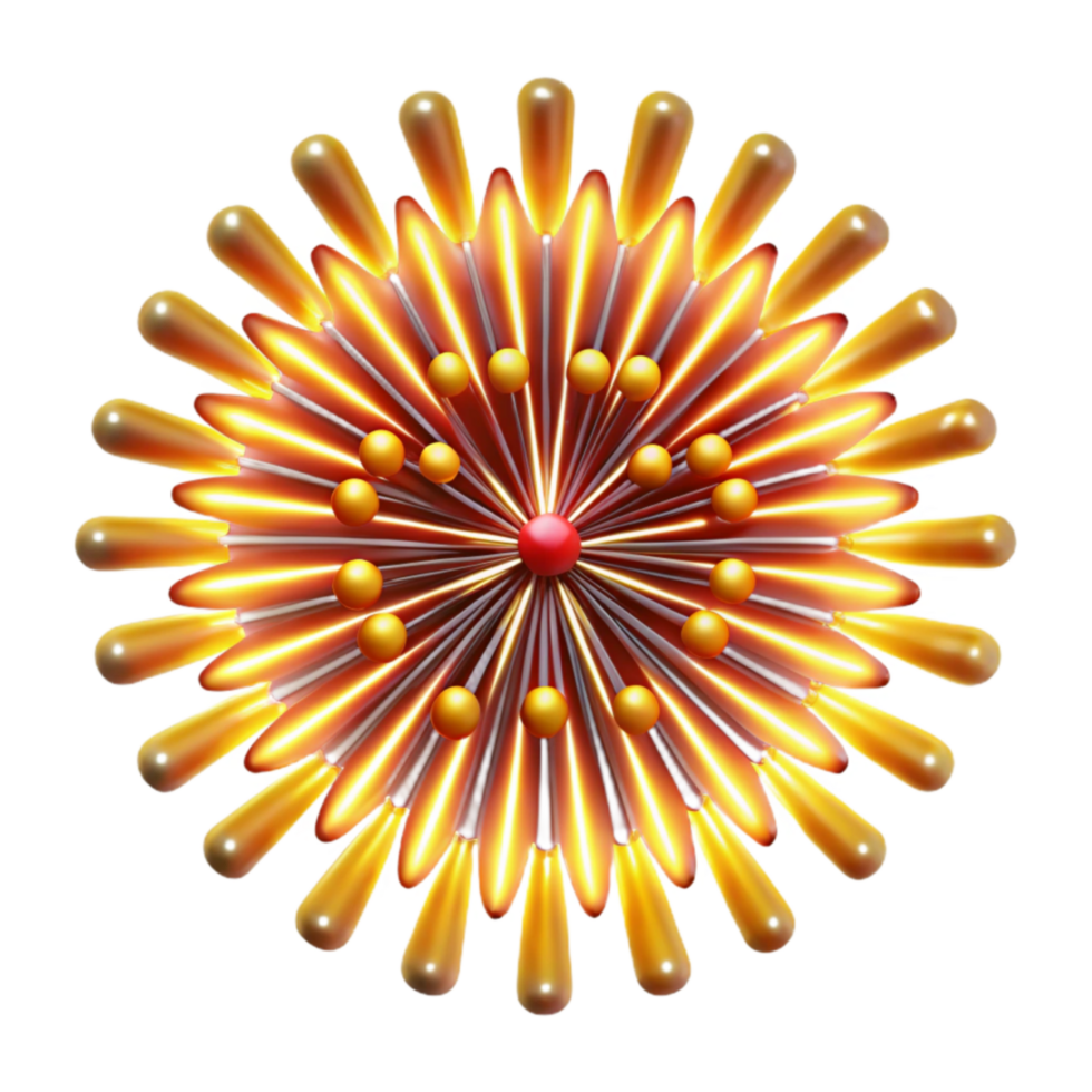 serene abstract Abstract Golden Radiating Sphere with Central Core professional png