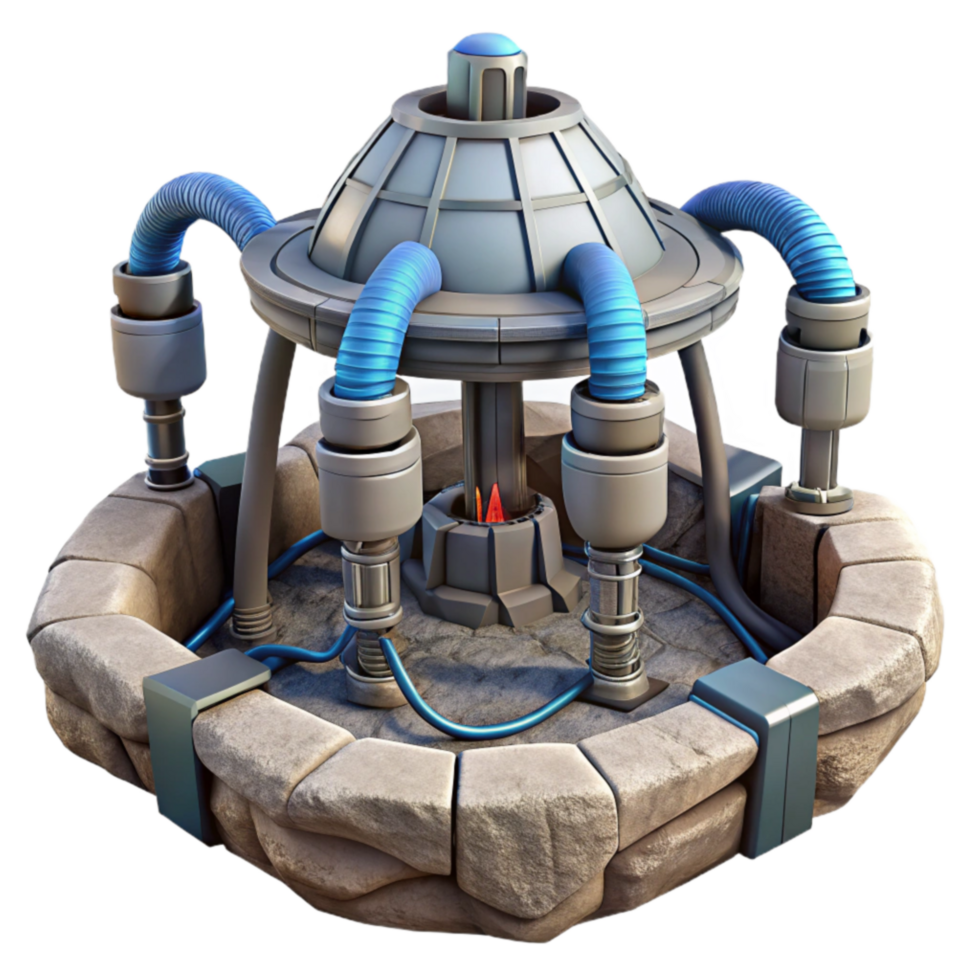 beautiful classic Futuristic Energy Extraction Facility detailed png