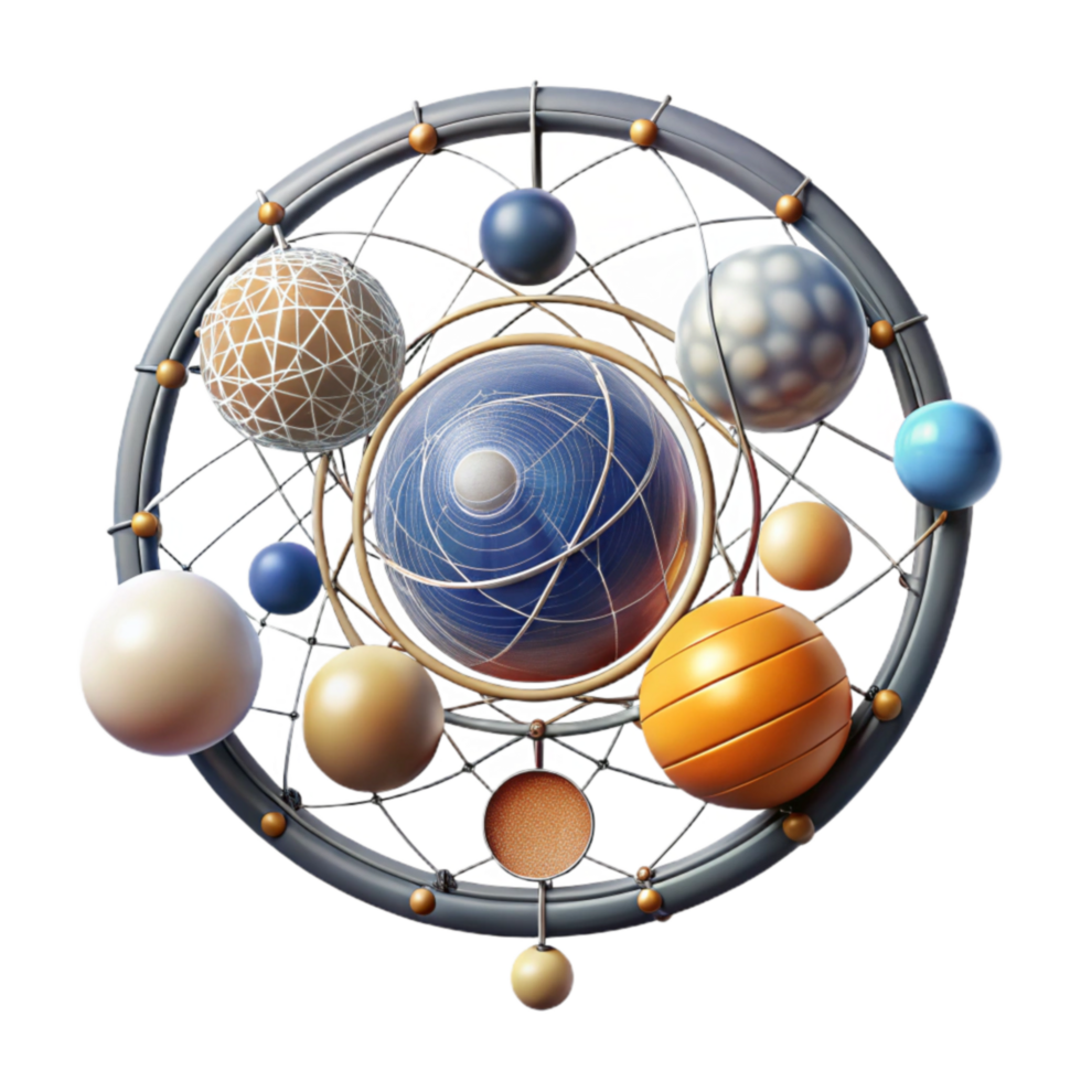 vibrant abstract Abstract Celestial Sphere Orbits, Planets, and Cosmic Design high resolution png
