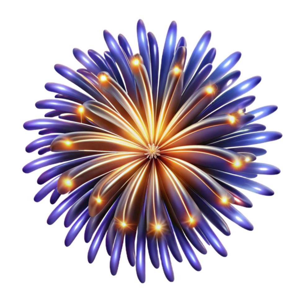 beautiful contemporary Abstract Fireworks Glowing Purple and Gold Burst original png
