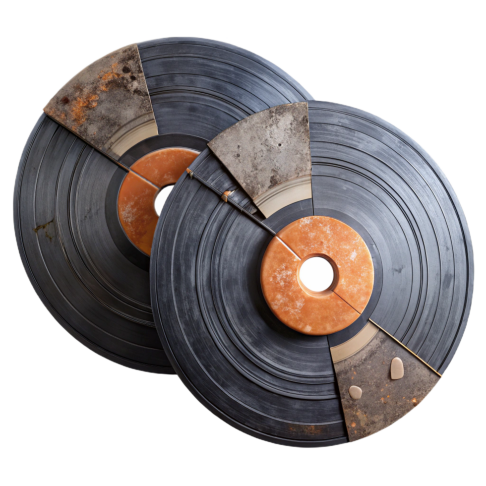 dramatic creative Damaged Vintage Vinyl Records Decomposition Texture exclusive png
