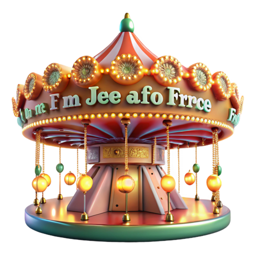 impressive creative Whimsical Carousel Festive Fairground Ride premium png