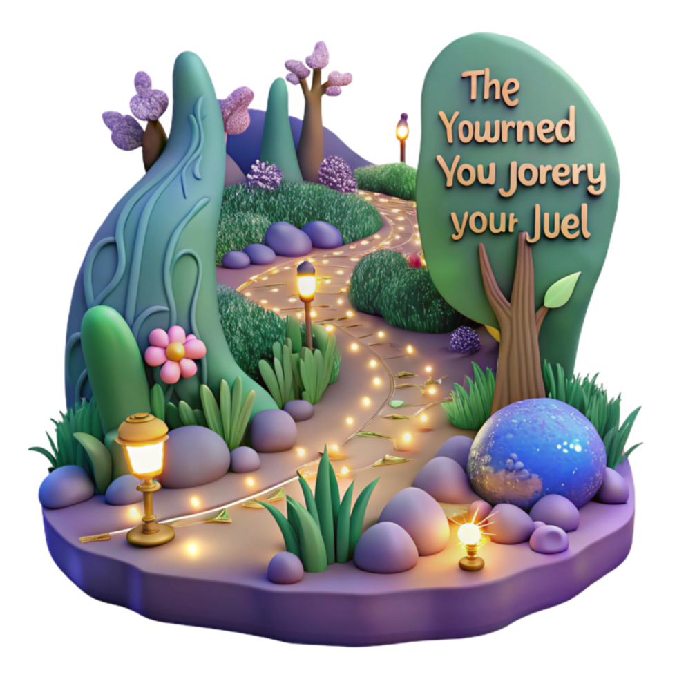 extraordinary abstract Enchanted Garden Path A 3D Journey detailed png